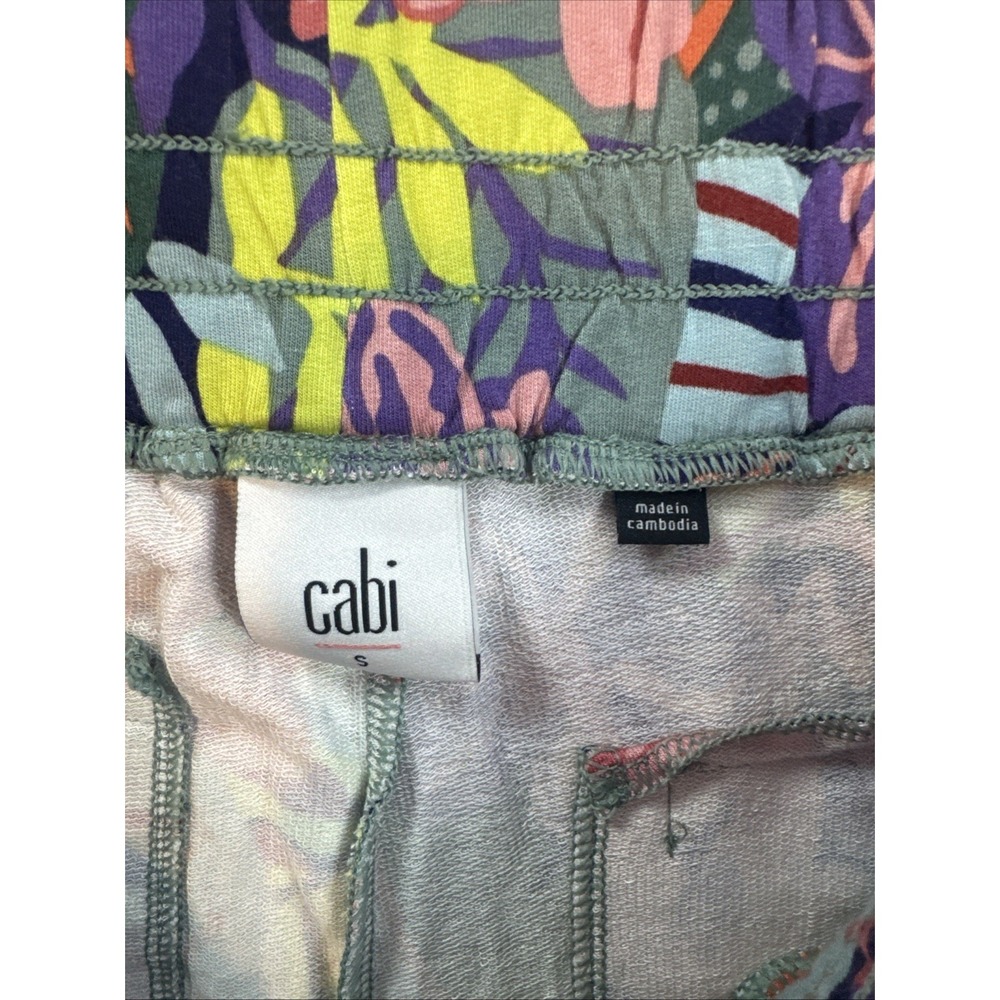 Cabi Womens Snappy Jogger Tropical Botanical Floral Print Soft PocketsPants Sz S - Picture 5 of 7